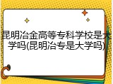 昆明冶金高等专科学校是大学吗(昆明冶专是大学吗)
