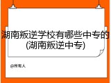 湖南叛逆学校有哪些中专的(湖南叛逆中专)