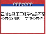 四川省轻工工程学校是不是公办(四川轻工学校公办吗)