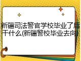 新疆司法警官学校毕业了后干什么(新疆警校毕业去向)