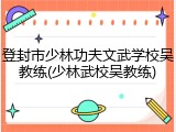 登封市少林功夫文武学校吴教练(少林武校吴教练)