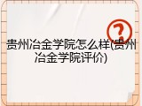 贵州冶金学院怎么样(贵州冶金学院评价)