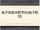 电子信息中职学校(电子职校)
