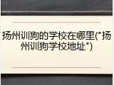 扬州训狗的学校在哪里("扬州训狗学校地址")