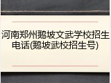 河南郑州鹅坡文武学校招生电话(鹅坡武校招生号)