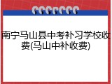 南宁马山县中考补习学校收费(马山中补收费)