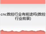 cnc数控行业有前途吗(数控行业前景)
