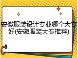 安徽服装设计专业哪个大专好(安徽服装大专推荐)