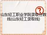 山东轻工职业学院录取分数线(山东轻工录取线)