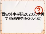 西安外事学院2020艺术类学费(西安外院20艺费)