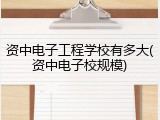 资中电子工程学校有多大(资中电子校规模)