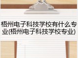 梧州电子科技学校有什么专业(梧州电子科技学校专业)