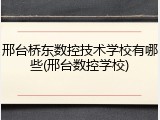 邢台桥东数控技术学校有哪些(邢台数控学校)