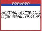 枣庄泽能电力技工学校怎么样(枣庄泽能电力学校如何)