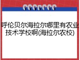 呼伦贝尔海拉尔哪里有农业技术学校啊(海拉尔农校)