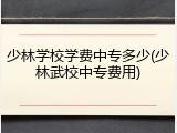 少林学校学费中专多少(少林武校中专费用)