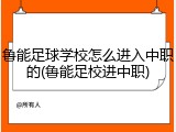 鲁能足球学校怎么进入中职的(鲁能足校进中职)