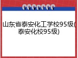 山东省泰安化工学校95级(泰安化校95级)