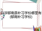 云浮郁南县补习学校哪里有(郁南补习学校)
