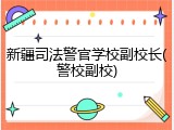 新疆司法警官学校副校长(警校副校)