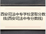 西安司法中专学校录取分数线(西安司法中专分数线)