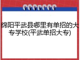 绵阳平武县哪里有单招的大专学校(平武单招大专)