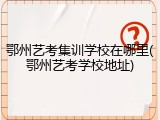 鄂州艺考集训学校在哪里(鄂州艺考学校地址)