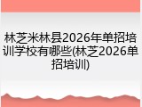 林芝米林县2026年单招培训学校有哪些(林芝2026单招培训)