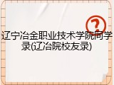 辽宁冶金职业技术学院同学录(辽冶院校友录)