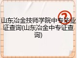 山东冶金技师学院中专毕业证查询(山东冶金中专证查询)