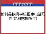 勃利县挖机学校招生电话号码(勃利挖机招生)