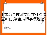 山东冶金技师学院在什么位置(山东冶金技师学院地址)