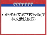中岳少林文武学校放假(少林文武校放假)