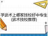 学武术上哪家技校好中专生(武术技校推荐)