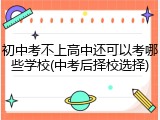 初中考不上高中还可以考哪些学校(中考后择校选择)