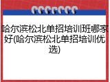 哈尔滨松北单招培训班哪家好(哈尔滨松北单招培训优选)