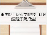重庆轻工职业学院招生计划(重轻职院招生)