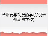 常州有学动漫的学校吗(常州动漫学校)