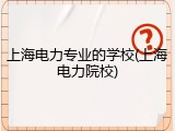 上海电力专业的学校(上海电力院校)