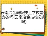 云南冶金高级技工学校是公办的吗(云南冶金技校公办吗)