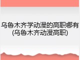 乌鲁木齐学动漫的高职哪有(乌鲁木齐动漫高职)