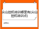 尖山挖机培训哪里有(尖山挖机培训点)