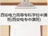 西安电力高等专科学校中澳班(西安电专中澳班)