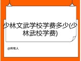 少林文武学校学费多少(少林武校学费)