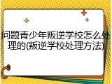 问题青少年叛逆学校怎么处理的(叛逆学校处理方法)