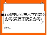 黄石科技职业技术学院是公办吗(黄石职院公办吗)