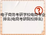 电子商务考研学校电商专业排名(电商考研院校排名)