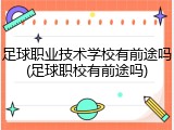 足球职业技术学校有前途吗(足球职校有前途吗)