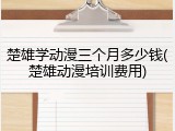 楚雄学动漫三个月多少钱(楚雄动漫培训费用)