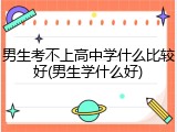 男生考不上高中学什么比较好(男生学什么好)